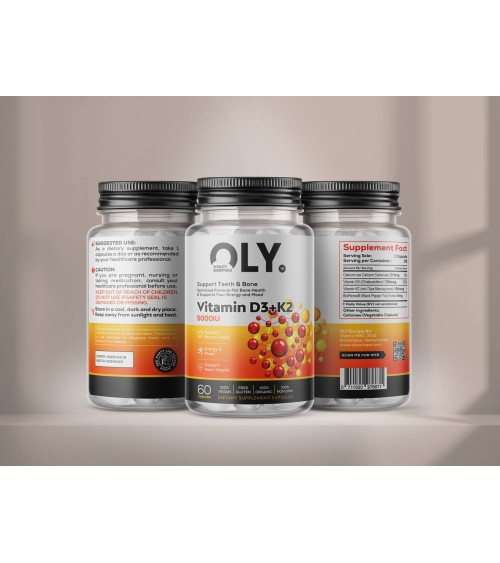 Oly - Vitamin D3+K2, 5000IU - 60 vcaps