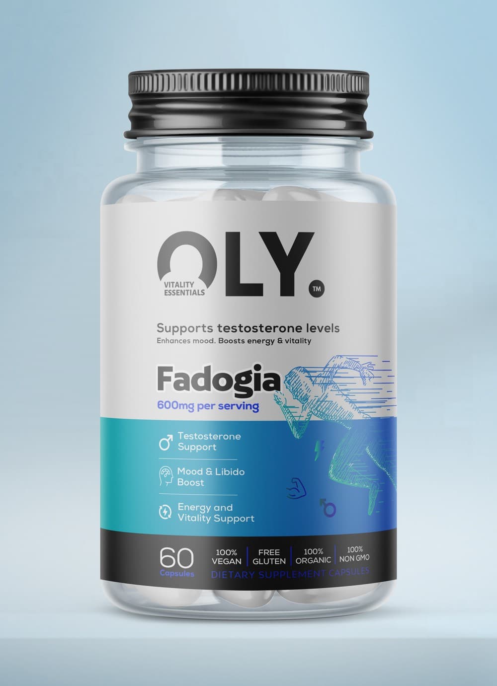 Oly - Fadogia Agrestis - 600mg - 60 vcaps – OLY förpackning