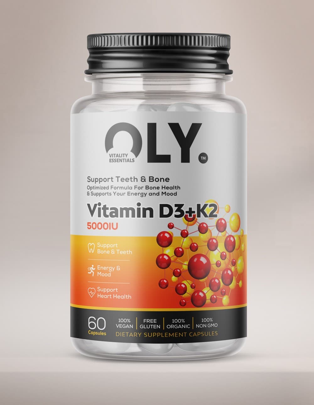 Oly - Vitamin D3+K2, 5000IU - 60 vcaps