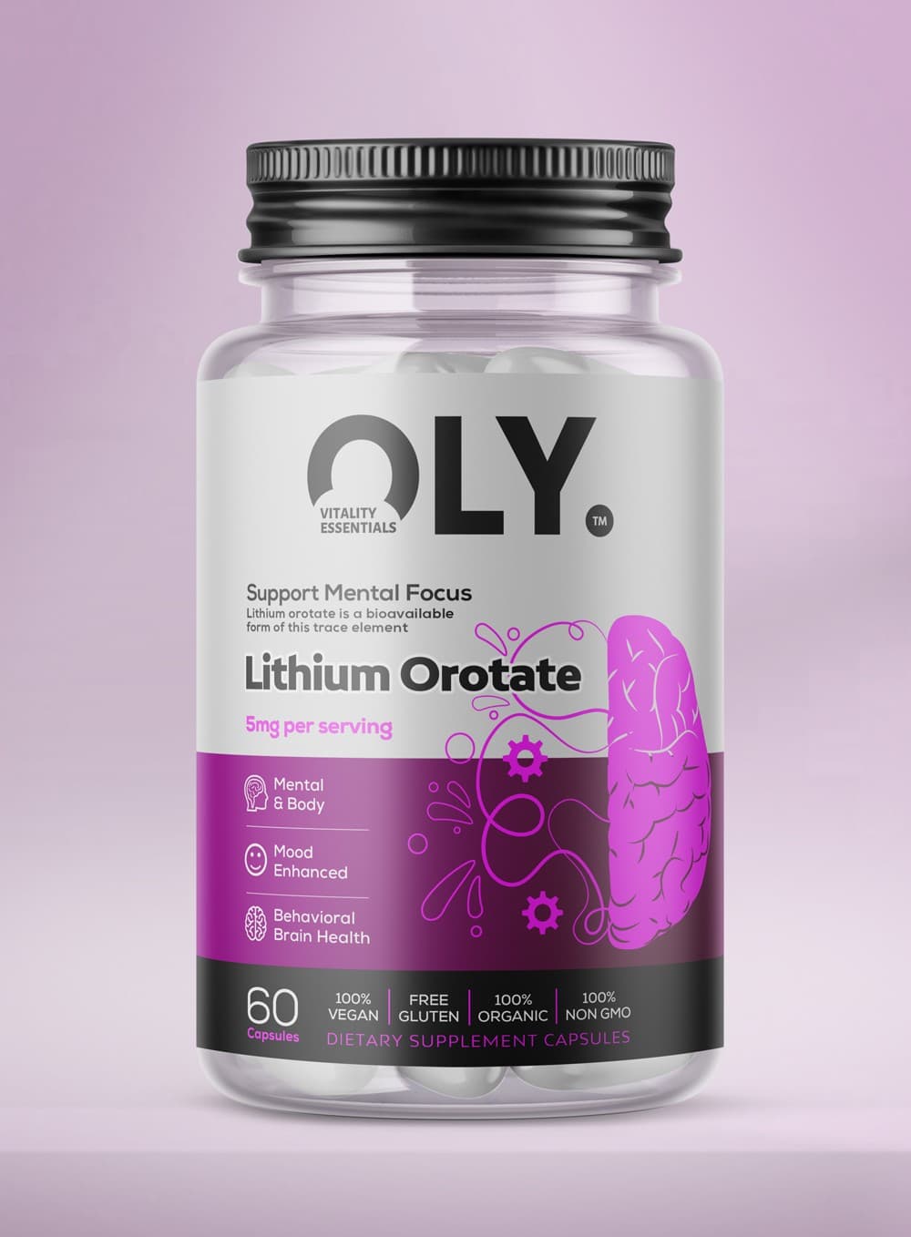Oly - Lithium Orotate - 5mg - 60 vcaps